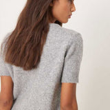 Glamorous Short Sleeve Button Up Cardigan in Grey