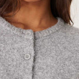 Glamorous Short Sleeve Button Up Cardigan in Grey