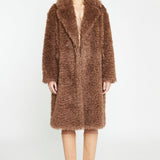 Glamorous Walnut Faux-Fur Midi-Coat