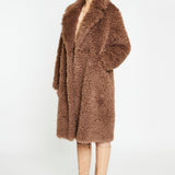 Glamorous Walnut Faux-Fur Midi-Coat