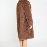 Glamorous Walnut Faux-Fur Midi-Coat