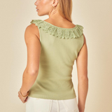 Nobody's Child Green Frill Collar Vest Top