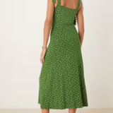 Nobody's Child Green Polka Dot Adrian Midi Dress