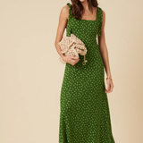 Nobody's Child Green Polka Dot Adrian Midi Dress