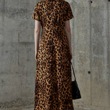 Glamorous Leopard V-Neck Midi Dress