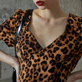 Glamorous Leopard V-Neck Midi Dress