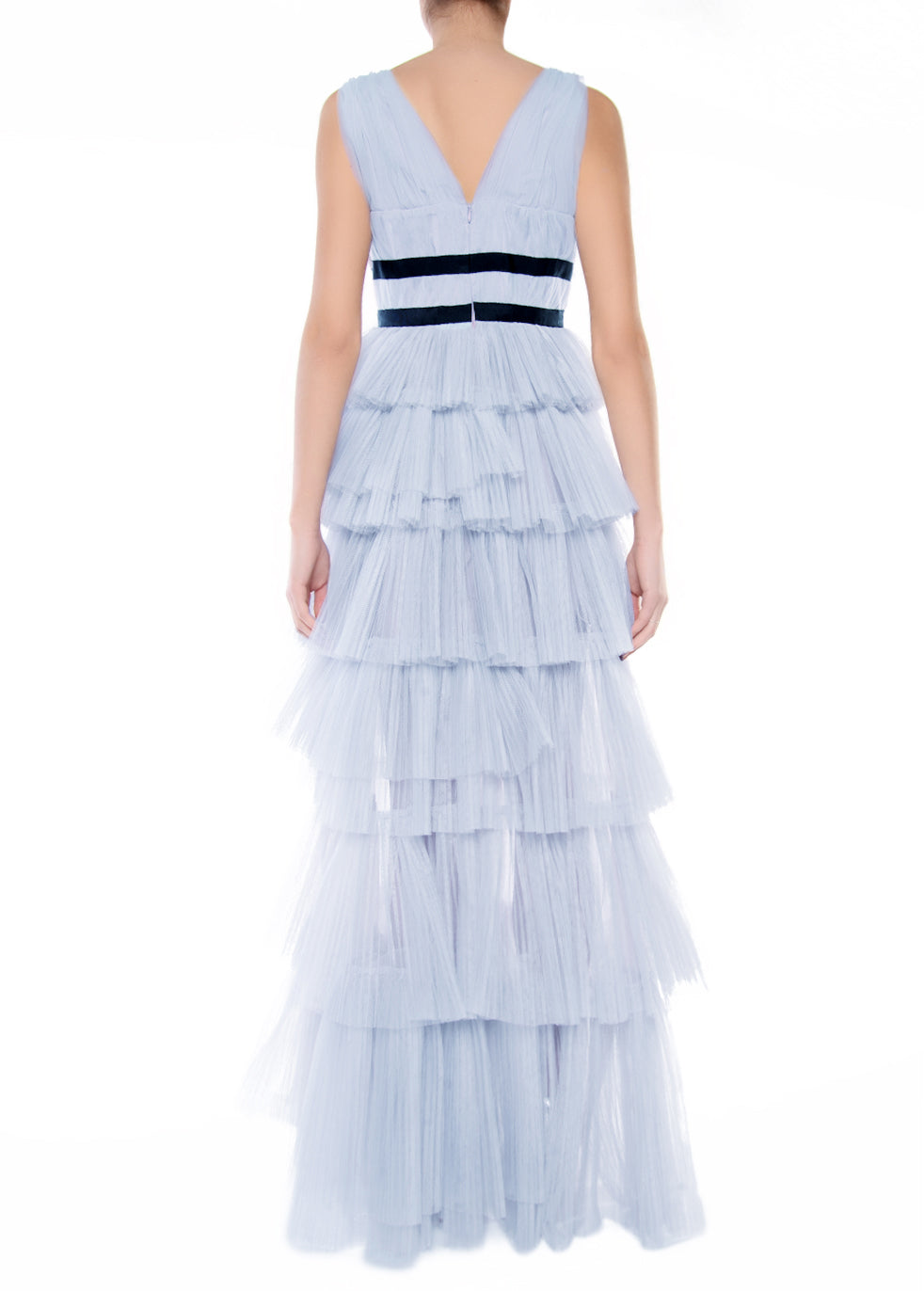Rent True Decadence Eliza Blue Plunge Tiered Tulle Maxi Dress | Hirestreet Rent True Decadence Eliza Blue Plunge Tiered Tulle Maxi Dress | Hirestreet