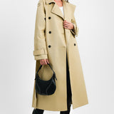 ASOS DESIGN Tall Longline Trench Coat In Stone