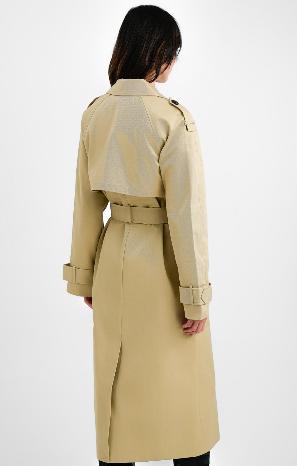ASOS DESIGN Tall Longline Trench Coat In Stone