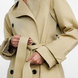 ASOS DESIGN Tall Longline Trench Coat In Stone