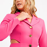 Miss Selfridge Cut Out Tailored Dress In Pink