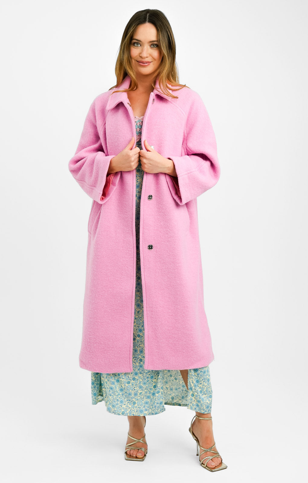 ASOS DESIGN Petite Oversized Boyfriend Coat In Pink