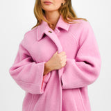 ASOS DESIGN Petite Oversized Boyfriend Coat In Pink