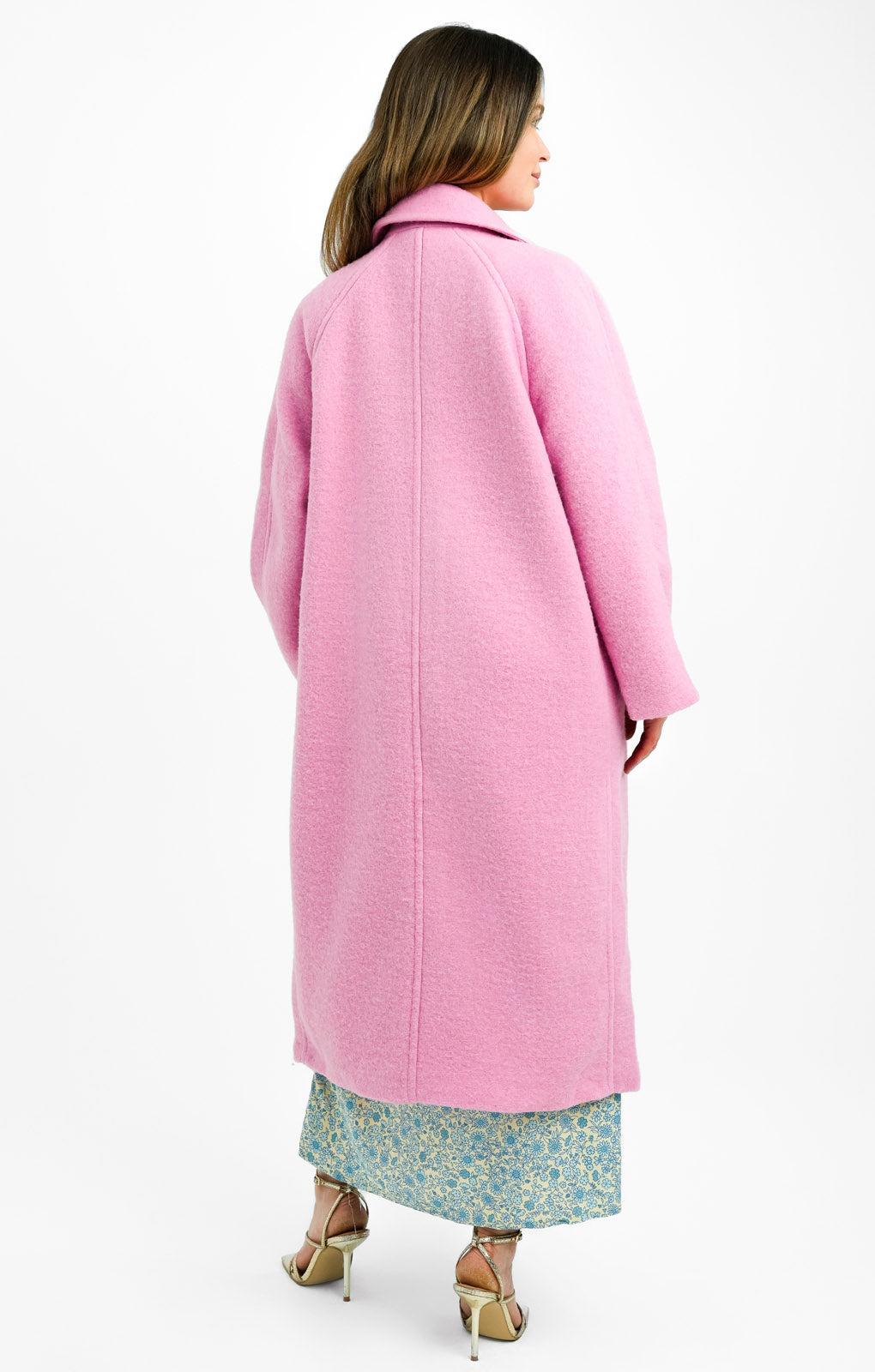 ASOS DESIGN Petite Oversized Boyfriend Coat In Pink
