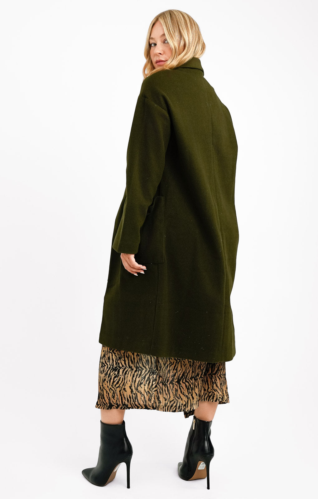 Topshop Chuck On Coat In Khaki
