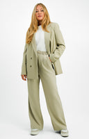 Topshop Tailored Oversized Double Breasted Blazer In Stone