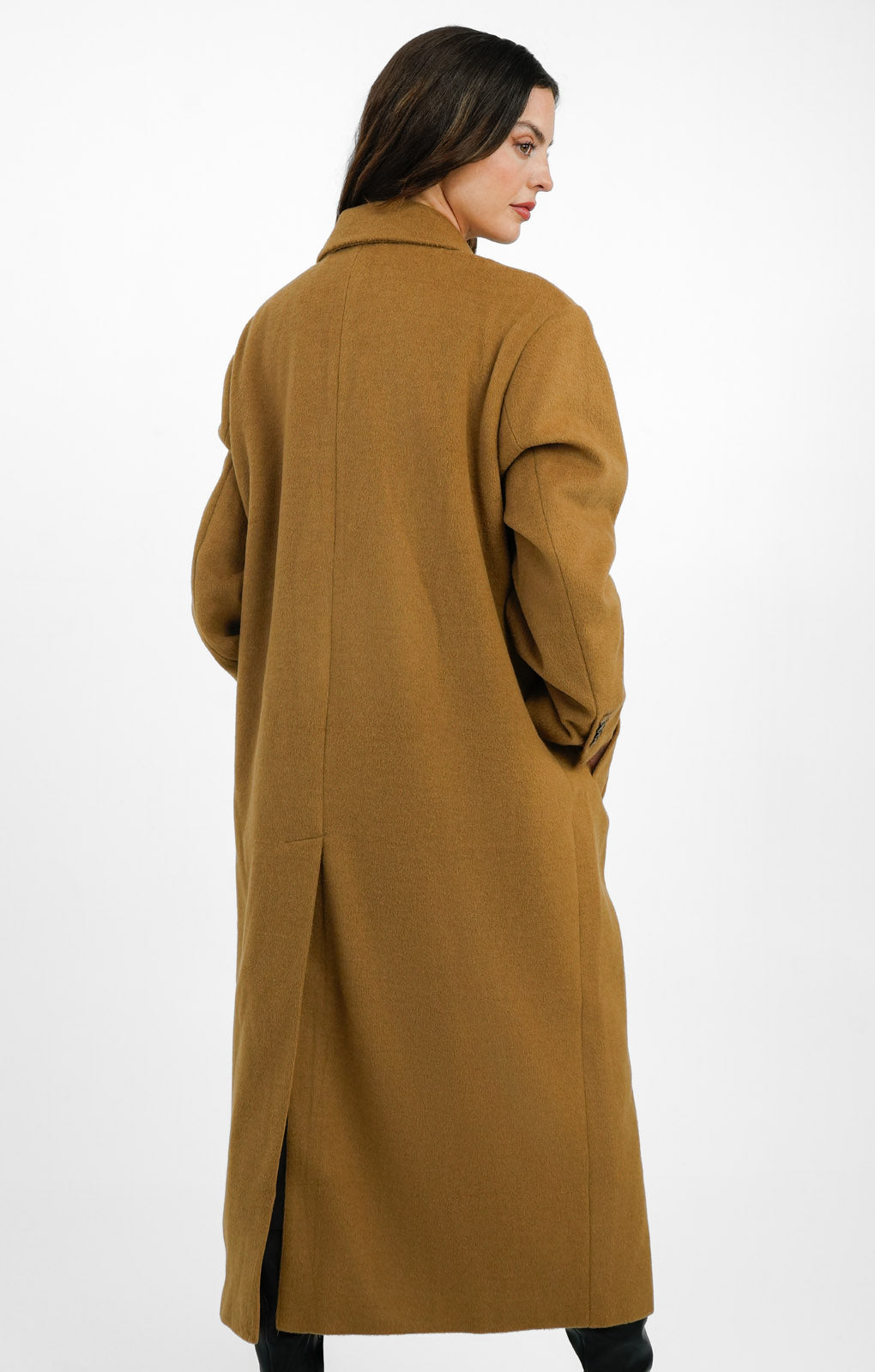 Topshop Smart Oversized Longline Coat In Camel