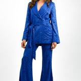 Topshop Jacquard Blazer Co-Ord In Cobalt Blue