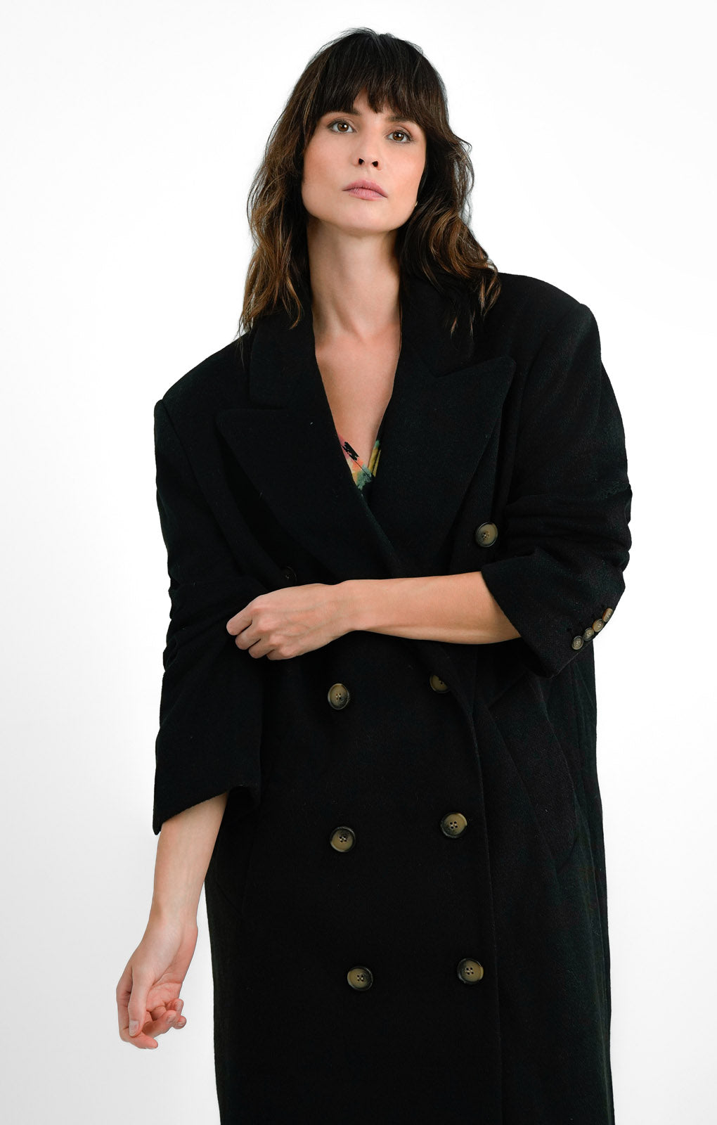 Topshop Tall Smart Oversized Coat In Black