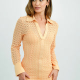 ASOS DESIGN Petite Broderie Backless Mini Shirt Dress In Apricot