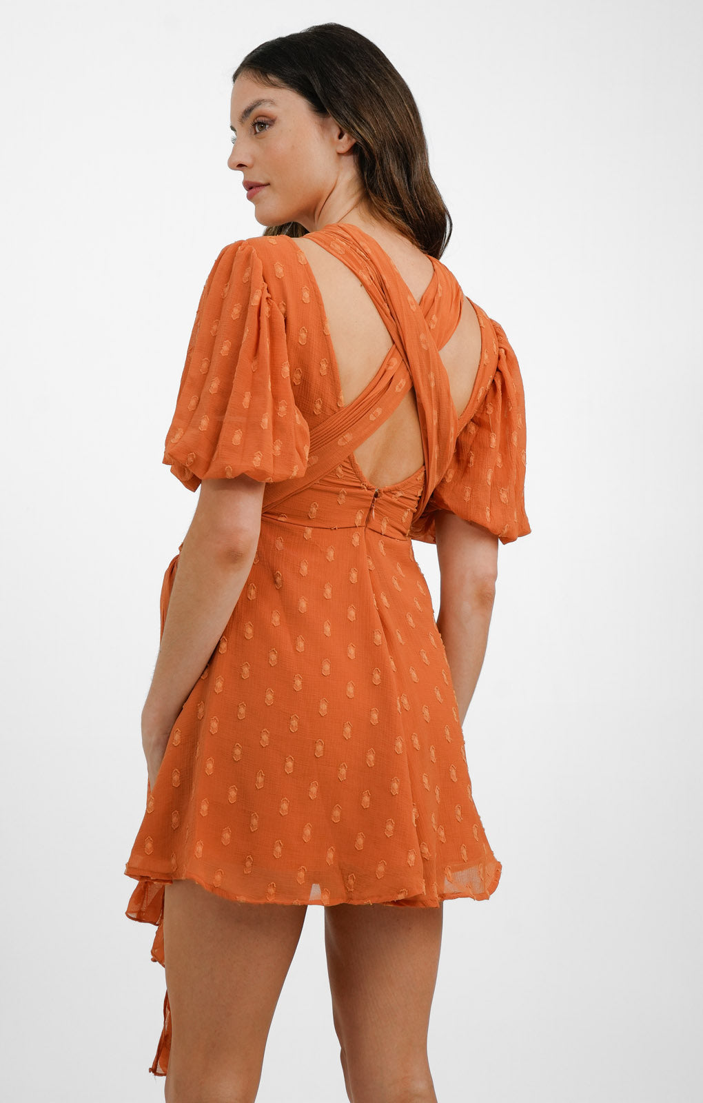 ASOS DESIGN Wrap Bodice Flippy Playsuit In Rust