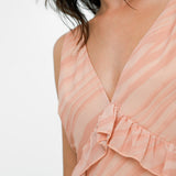 Pretty Lavish Tiered Ruffle Midaxi Dress In Orange Terracotta Stripe – dresses by Pretty Lavish, available to rent from Hirestreet