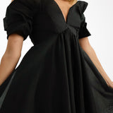 ASOS DESIGN Off Shoulder Organza Mini Dress With Ruffle Bodice Detail In Black