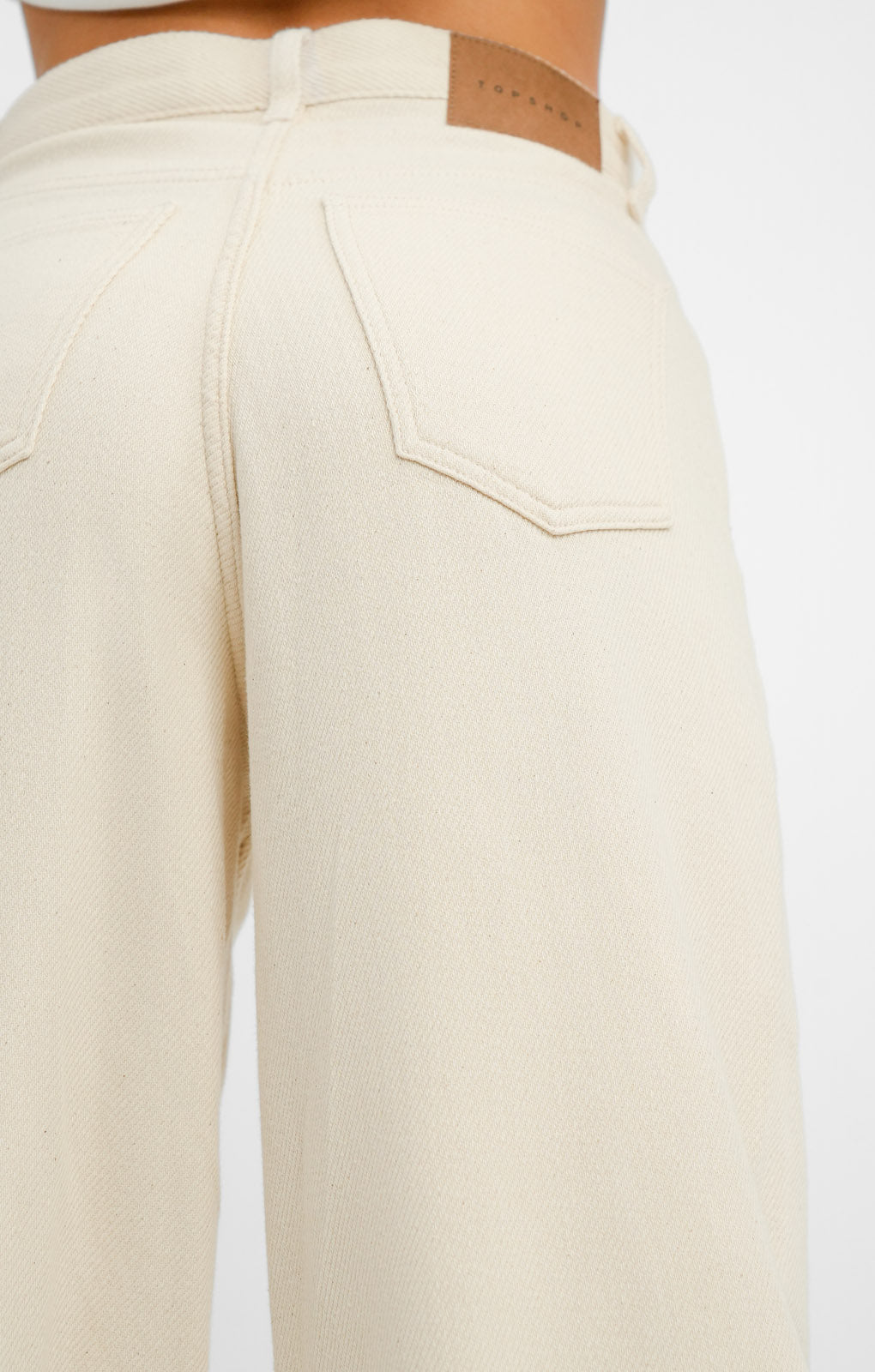 Topshop Low Slung Boyfriend Jeans In Ecru