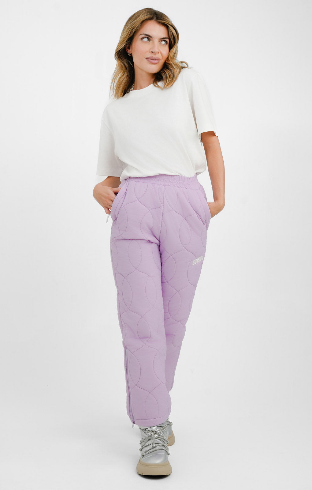 ASOS 4505 Ski Quilted Jogger Sallopette In Pink