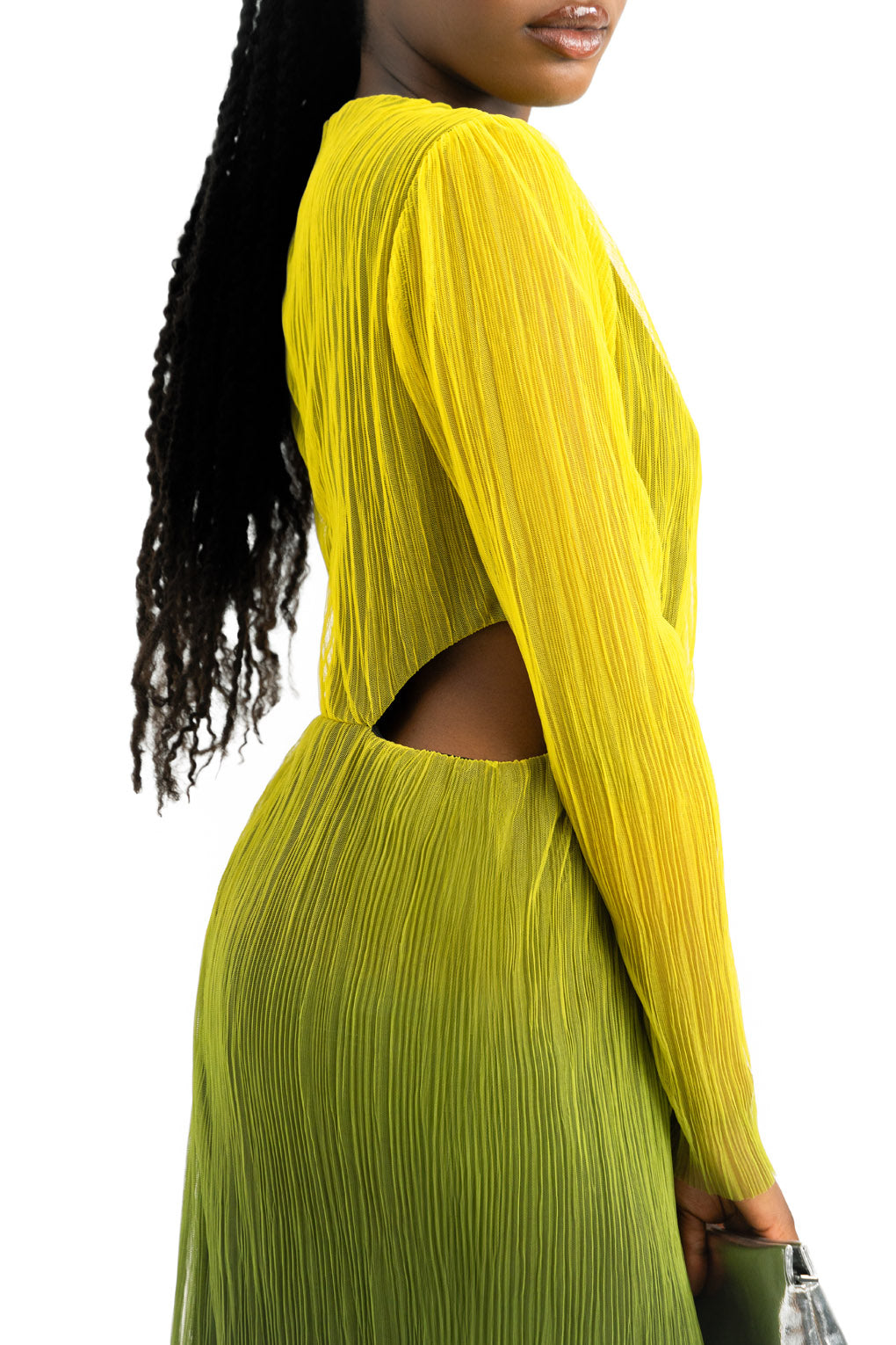 Topshop Ombre Cut Out Mesh Midi Dress In Multi