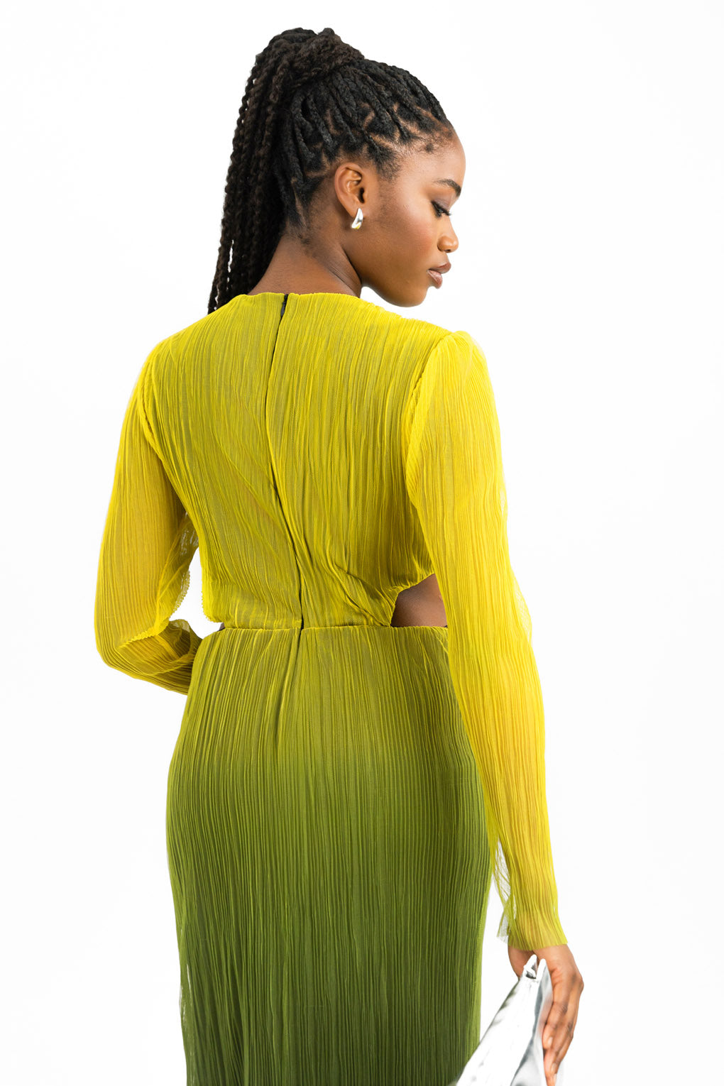 Topshop Ombre Cut Out Mesh Midi Dress In Multi