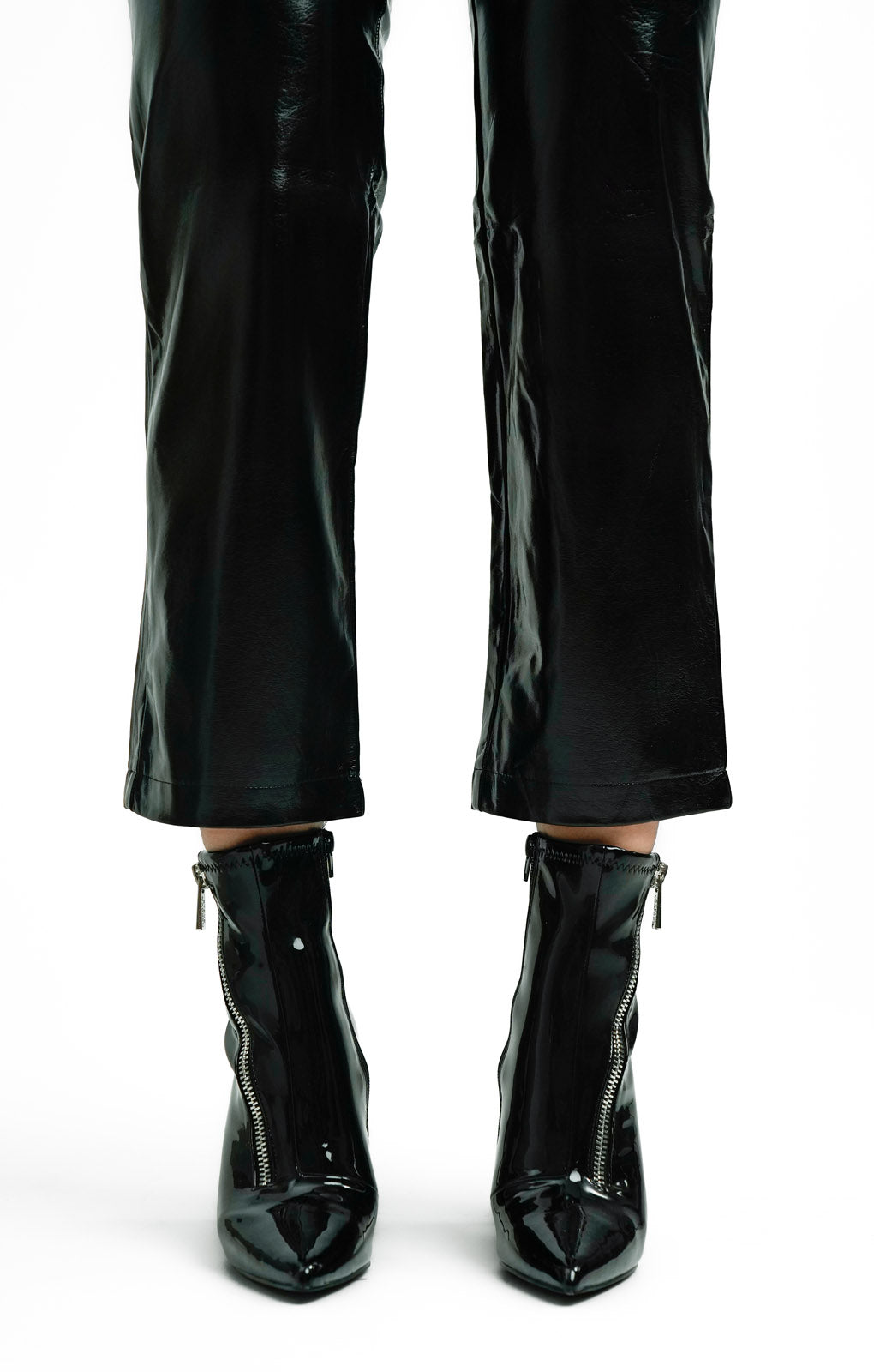 Steve Madden Virtuoso Zip Detail Heeled Boots In Black Patent