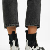 Steve Madden Abide Chunky Western Boots In Black And White