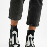 Steve Madden Abide Chunky Western Boots In Black And White