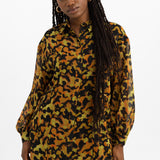 Topshop Tie Side Animal Mini Shirt Dress In Multi