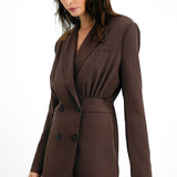 4th & Reckless Tall Exclusive Blazer Dress In Chocolate