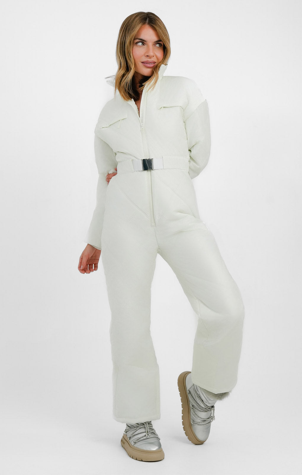ASOS 4505 Ski Suit In Iridescent Shine With Detachable Sleeves
