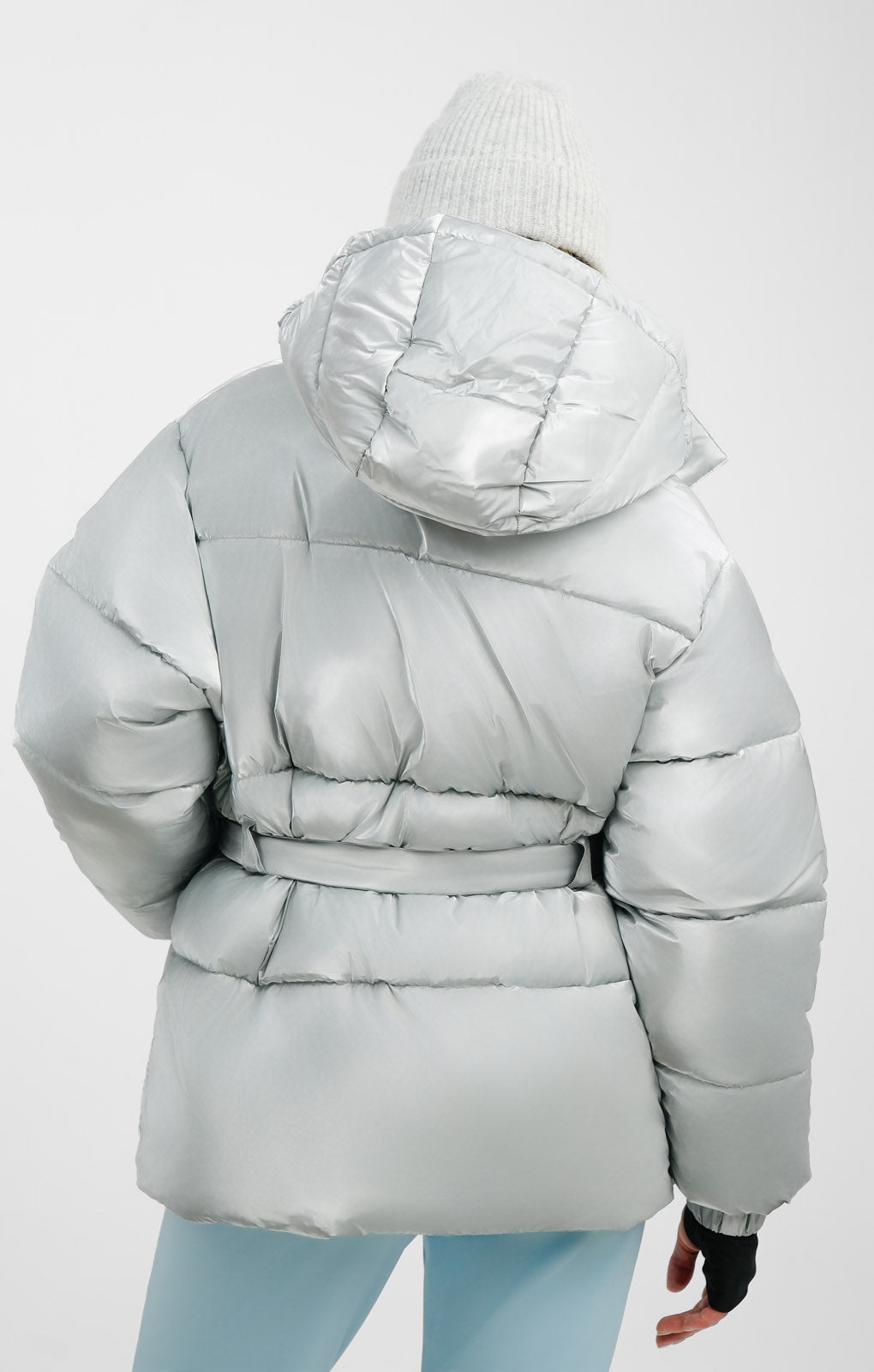 ASOS 4505 Ski Jacket In Silver With Bum Bag