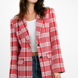 ASOS DESIGN Tall Mix & Match Slim Boy Suit Blazer In Red Check