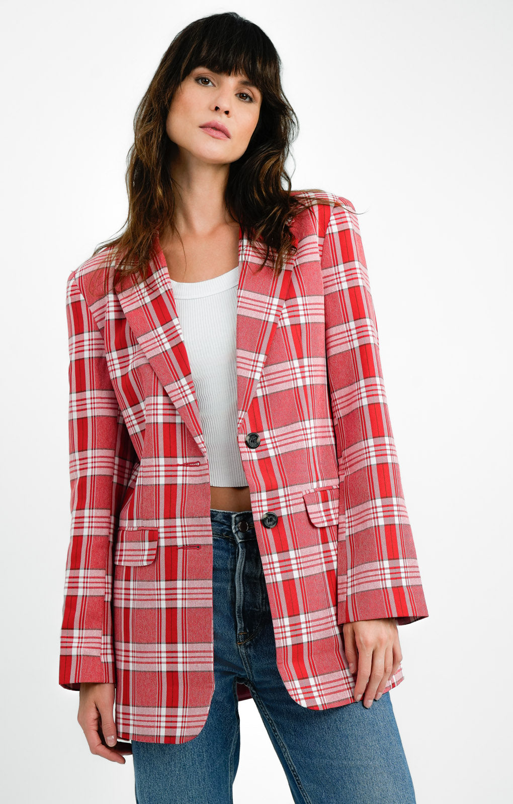 ASOS DESIGN Tall Mix & Match Slim Boy Suit Blazer In Red Check