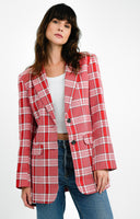 ASOS DESIGN Tall Mix & Match Slim Boy Suit Blazer In Red Check