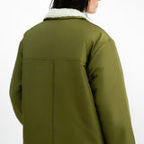 ASOS DESIGN Reversible Borg Parka In Khaki