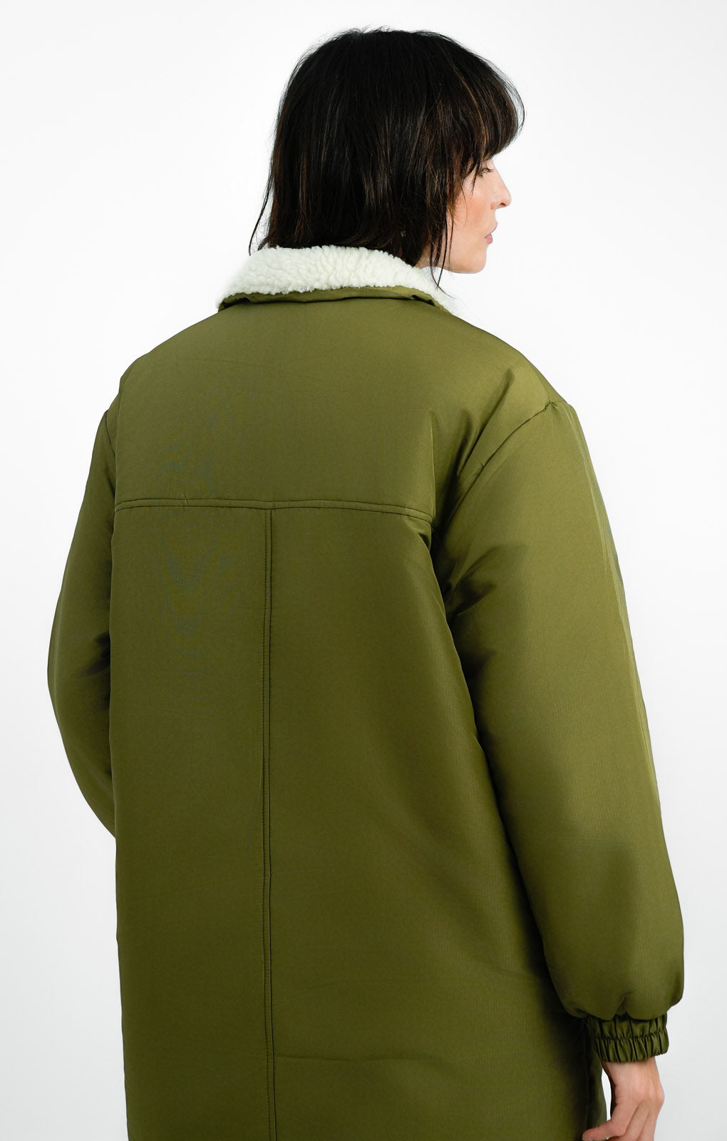 ASOS DESIGN Reversible Borg Parka In Khaki