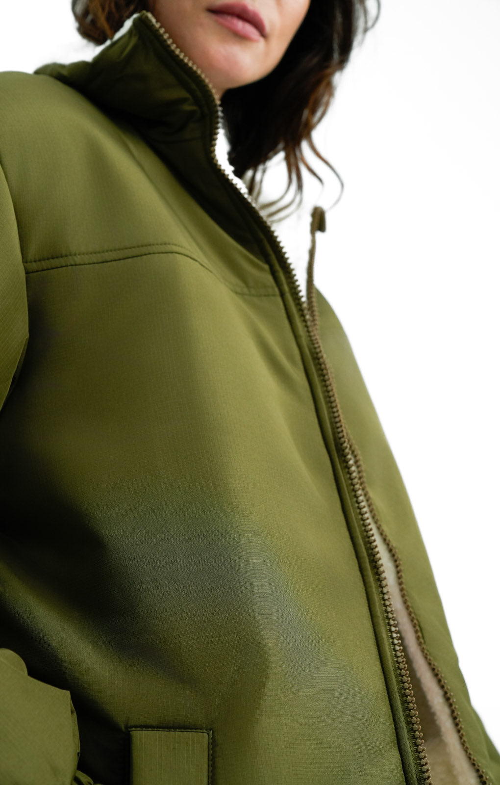 ASOS DESIGN Reversible Borg Parka In Khaki