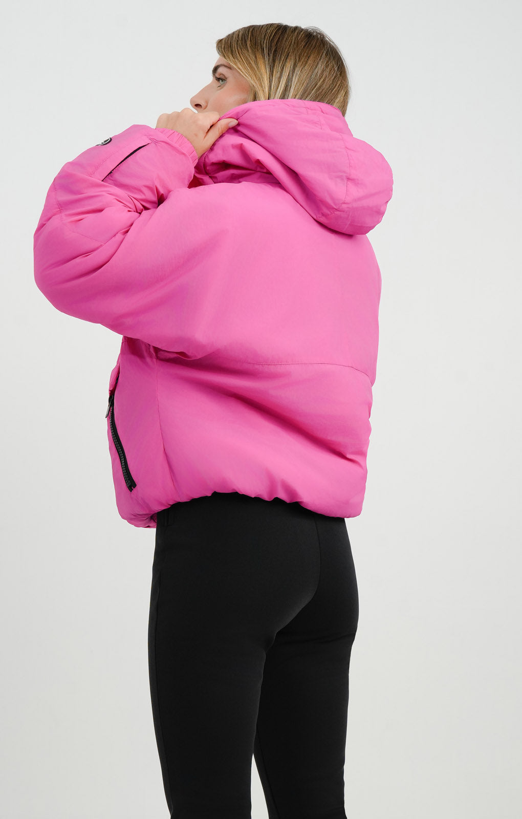 Topshop Sno Hooded Puffer Ski Jacket In Pink