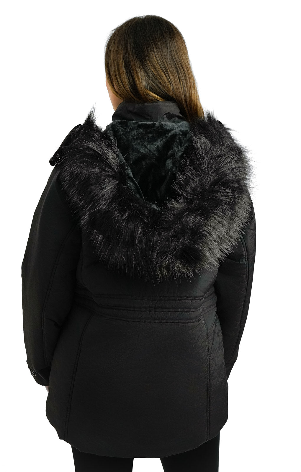 Topshop Petite Sno Ski Parka Coat With Fur Hood In Black