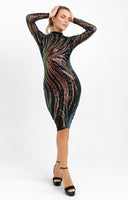 Raga Spotlight Worthy Embellished Midi Dress In Multi