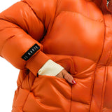 Il Sarto Puffer Jacket With Back Logo In Bright Orange