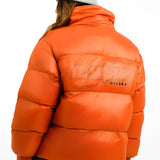 Il Sarto Puffer Jacket With Back Logo In Bright Orange