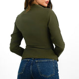 Topshop Slim Fit Open Collar Shirt In Khaki
